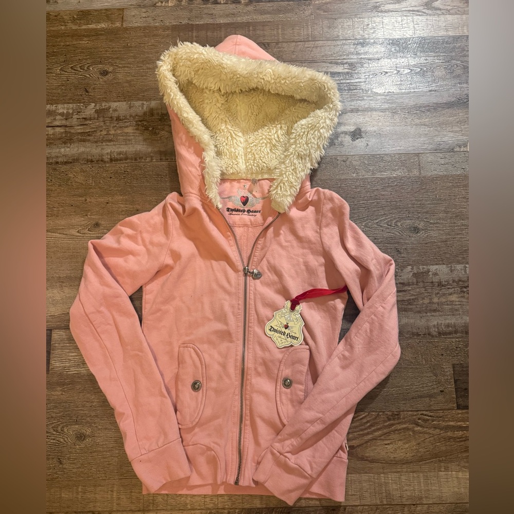 Twisted Heart Pink Hooded Sherpa lined hoodie Jacket and matching sweats